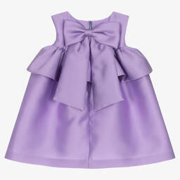 Hucklebones London-Фиолетовое атласное платье с оборкой | Childrensalon Outlet