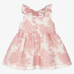 هاكل بونز لندن-فستان أطفال بناتي أورغانزا لون أبيض وزهري | Childrensalon Outlet