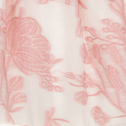 هاكل بونز لندن-فستان أطفال بناتي أورغانزا لون أبيض وزهري | Childrensalon Outlet