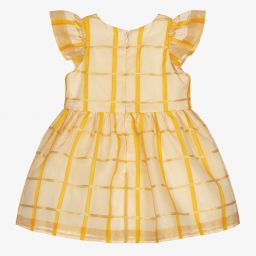 Hucklebones London-Желтое платье из органзы и трусики для малышей | Childrensalon Outlet
