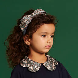 Hucklebones London-Голубой ободок с жаккардовым бантом с пчелами | Childrensalon Outlet