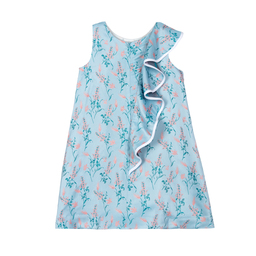 Hucklebones London-Blue Floral Jacquard Dress | Childrensalon Outlet