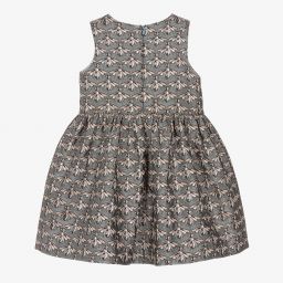 Hucklebones London-Синее жаккардовое платье с пчелами для девочек | Childrensalon Outlet