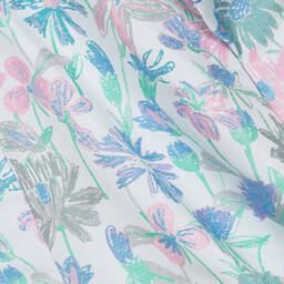 Hucklebones London-Голубое платье-трапеция с цветами | Childrensalon Outlet