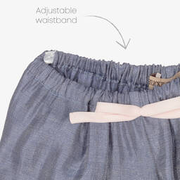 Hucklebones London-بنطلون لاميه لون أزرق للبنات | Childrensalon Outlet