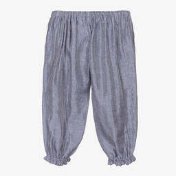 Hucklebones London-بنطلون لاميه لون أزرق للبنات | Childrensalon Outlet