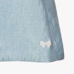 Hucklebones London-Girls Blue Viscose Satin Dress | Childrensalon Outlet