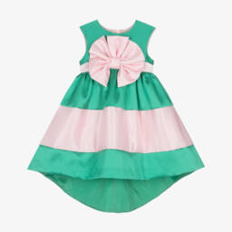Hucklebones London-Girls Elegant Satin Bow Dress | Childrensalon Outlet