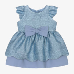Hucklebones London-Girls Elegant Scalloped Metallic Dress | Childrensalon Outlet