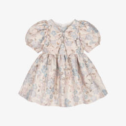 Hucklebones London-Girls Floral Elegance Jacquard Frock | Childrensalon Outlet