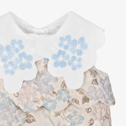 Hucklebones London-Girls Floral Jacquard Collar Ensemble | Childrensalon Outlet
