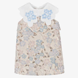 Hucklebones London-Girls Floral Jacquard Collar Ensemble | Childrensalon Outlet
