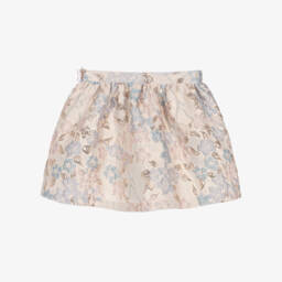 Hucklebones London-تنورة زرقاء منسوجة بنقشة زهور للبنات | Childrensalon Outlet