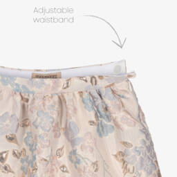 Hucklebones London-تنورة زرقاء منسوجة بنقشة زهور للبنات | Childrensalon Outlet