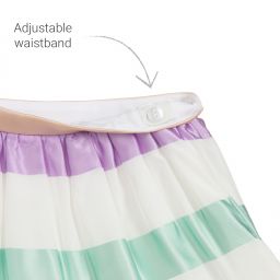 Hucklebones London-Girls Gathered Striped Skirt | Childrensalon Outlet