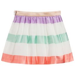 Hucklebones London-Girls Gathered Striped Skirt | Childrensalon Outlet