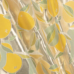 Hucklebones London-Girls Gold Lamé Jacquard Dress | Childrensalon Outlet