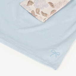 Hucklebones London-Girls Jacquard Bow Blue Tee | Childrensalon Outlet