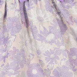 Hucklebones London-Сиреневое жаккардовое платье с цветочным узором | Childrensalon Outlet