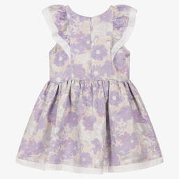 Hucklebones London-Сиреневое жаккардовое платье с цветочным узором | Childrensalon Outlet