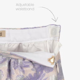 Hucklebones London-Сиреневая жаккардовая юбка с цветочным узором | Childrensalon Outlet