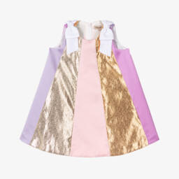 Hucklebones London-Платье сиреневое с золотым блеском для девочек | Childrensalon Outlet