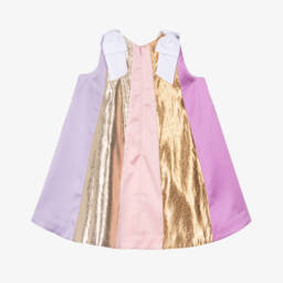 Hucklebones London-Платье сиреневое с золотым блеском для девочек | Childrensalon Outlet