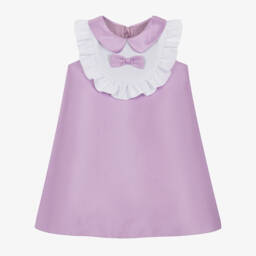 Hucklebones London-Платье А-силуэта из атласа лилового цвета для девочек | Childrensalon Outlet