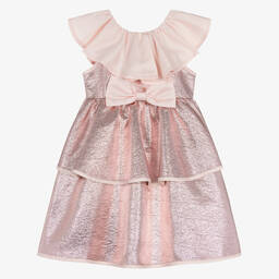 Hucklebones London-Платье цвета розовый металлик для девочек | Childrensalon Outlet