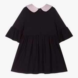 Hucklebones London-Синее платье с воротником для девочек | Childrensalon Outlet