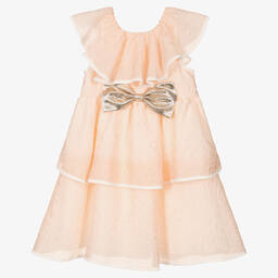 Hucklebones London-Girls Pale Pink Organza Dress | Childrensalon Outlet