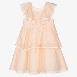 Hucklebones London-Girls Pale Pink Organza Dress | Childrensalon Outlet