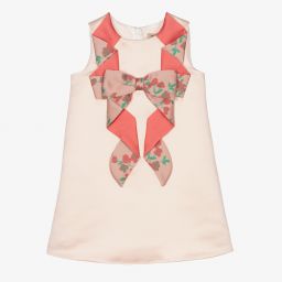 Hucklebones London-Розовое атласное платье-трапеция для девочек | Childrensalon Outlet