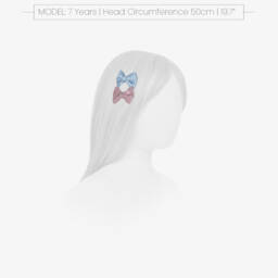 Hucklebones London-Girls Pink & Blue Bow Clips Duo | Childrensalon Outlet