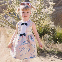 Hucklebones London-Розово-синее платье для девочек | Childrensalon Outlet