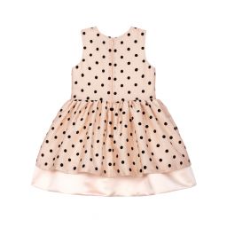Hucklebones London-Girls Pink Dotted Dress  | Childrensalon Outlet
