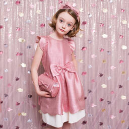 Hucklebones London-Розовое платье с блестками для девочек | Childrensalon Outlet