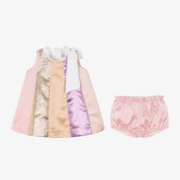 Hucklebones London-Girls' Pink & Golden Sparkle Dress | Childrensalon Outlet