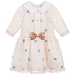Hucklebones London-Girls Pink Organza Dress | Childrensalon Outlet