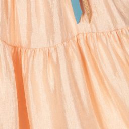 Hucklebones London-فستان فيسكوز ساتان لون زهري خوخي للبنات | Childrensalon Outlet