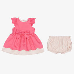 Hucklebones London-Girls Pink Satin Dress | Childrensalon Outlet