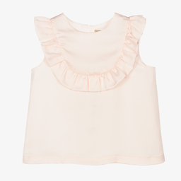 Hucklebones London-Розовая атласная блузка с оборкой для девочек | Childrensalon Outlet