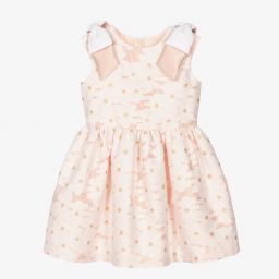 Hucklebones London-Розово-белое платье с ромашками для девочек | Childrensalon Outlet