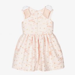 Hucklebones London-Розово-белое платье с ромашками для девочек | Childrensalon Outlet