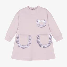 Hucklebones London-Фиолетовое хлопковое платье-свитшот | Childrensalon Outlet