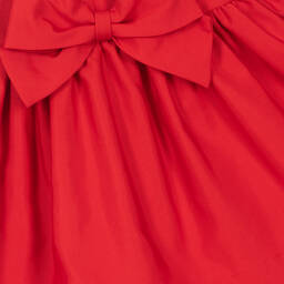 Hucklebones London-Girls Red Cotton Twill Dress | Childrensalon Outlet