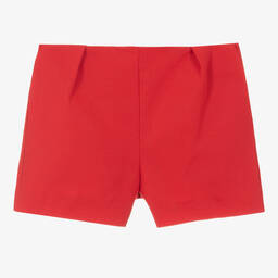 Hucklebones London-شورت مزيج قطن تويل لون أحمر للبنات | Childrensalon Outlet