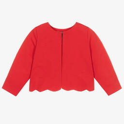 Hucklebones London-Girls Red Twill Smart Jacket | Childrensalon Outlet