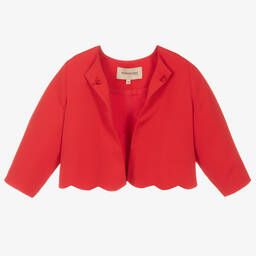 Hucklebones London-Girls Red Twill Smart Jacket | Childrensalon Outlet
