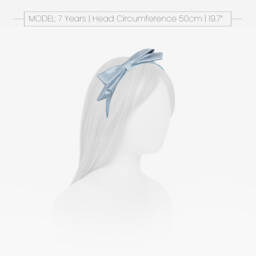 Hucklebones London-Girls Shimmering Blue Satin Bow Headband | Childrensalon Outlet